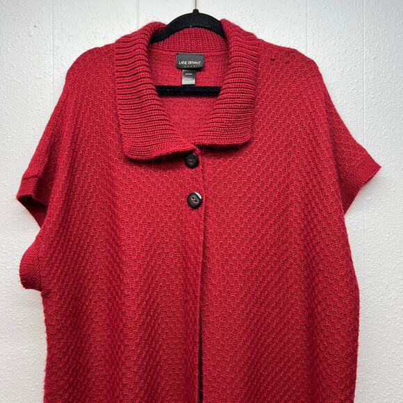 Lane Bryant Knit Cardigan Womens 26/28W Button Front Long Length Soft Cozy - Picture 3 of 11